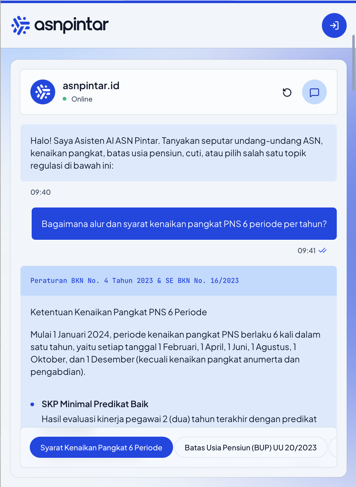 Percakapan regulasi di ASN Pintar